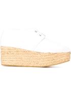 Robert Clergerie Patos Wedge Lace-up Shoes, Women's, Size: 40, White, Leather/rubber