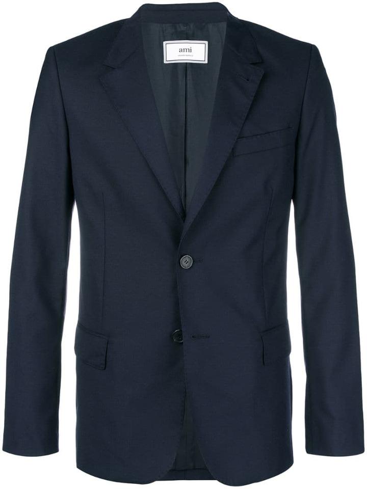 Ami Paris Lined Two Buttons Jacket - Blue