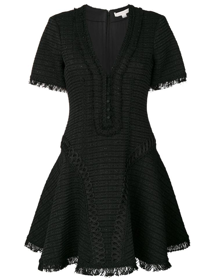 Jonathan Simkhai Woven Skater V-neck Dress - Black