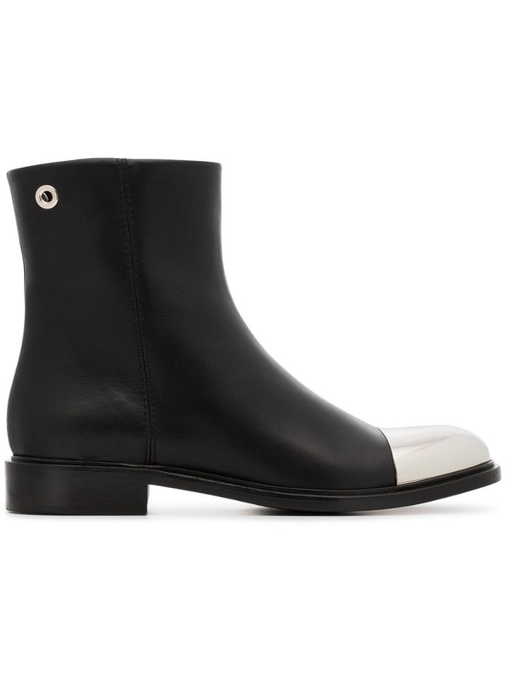 Proenza Schouler Black Steel Toe Leather Chelsea Boots