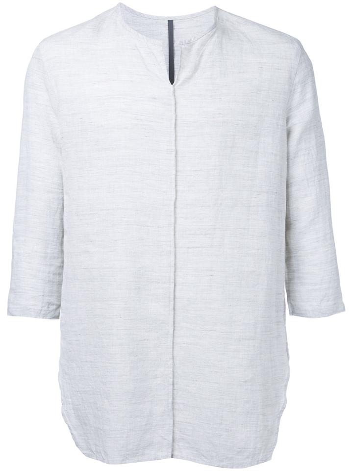 Kazuyuki Kumagai - Three-quarters Sleeve T-shirt - Men - Cotton/linen/flax - 1, Grey, Cotton/linen/flax