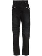 Balmain Slim-fit Zip-pocket Jeans - Black