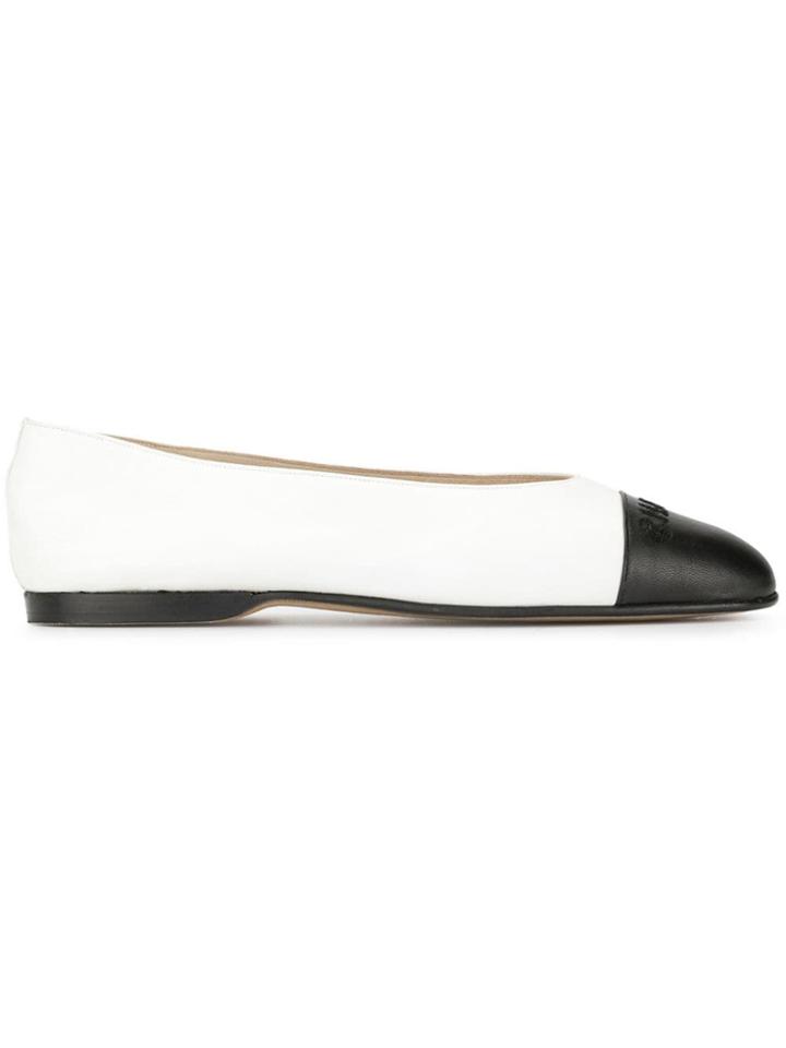 Chanel Vintage Cc Logos Bicolour Pumps - White