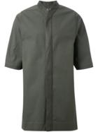 A New Cross Hand Stitched Long Length Shirt - Grey