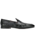 Santoni Stitch Detail Loafers - Black