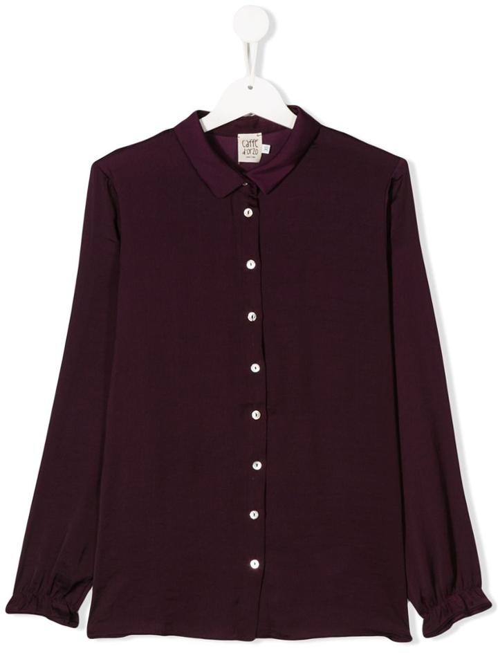Caffe' D'orzo Teen Dionea Frill Cuff Shirt - Purple