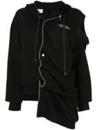 Ground Zero Asymmetric Zip Front Hoodie - Black