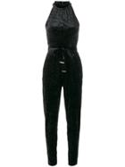 Michael Michael Kors Velvet Halter Neck Jumpsuit - Black