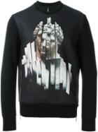 Neil Barrett Statue Print Sweatshirt, Men's, Size: S, Black, Polyester/viscose/polyurethane