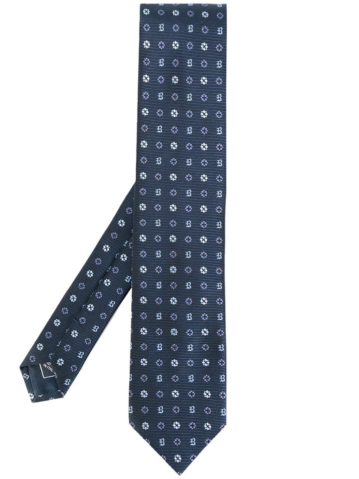 Brioni Jacquard Pattern Tie - Blue