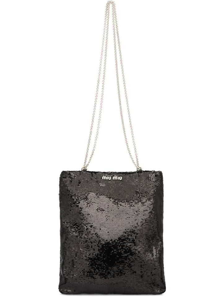 Miu Miu Sequin Tote - Black