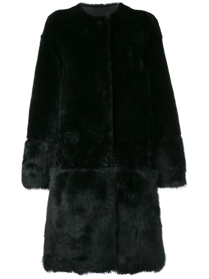 Desa 1972 Fur Midi Coat - Black