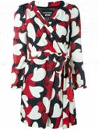 Boutique Moschino Heart Print Wrap Dress