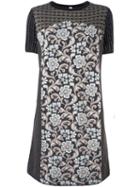 Antonio Marras Floral Pattern Shortsleeved Dress, Women's, Size: Medium, Black, Polyamide/polyester/viscose/metallized Polyester