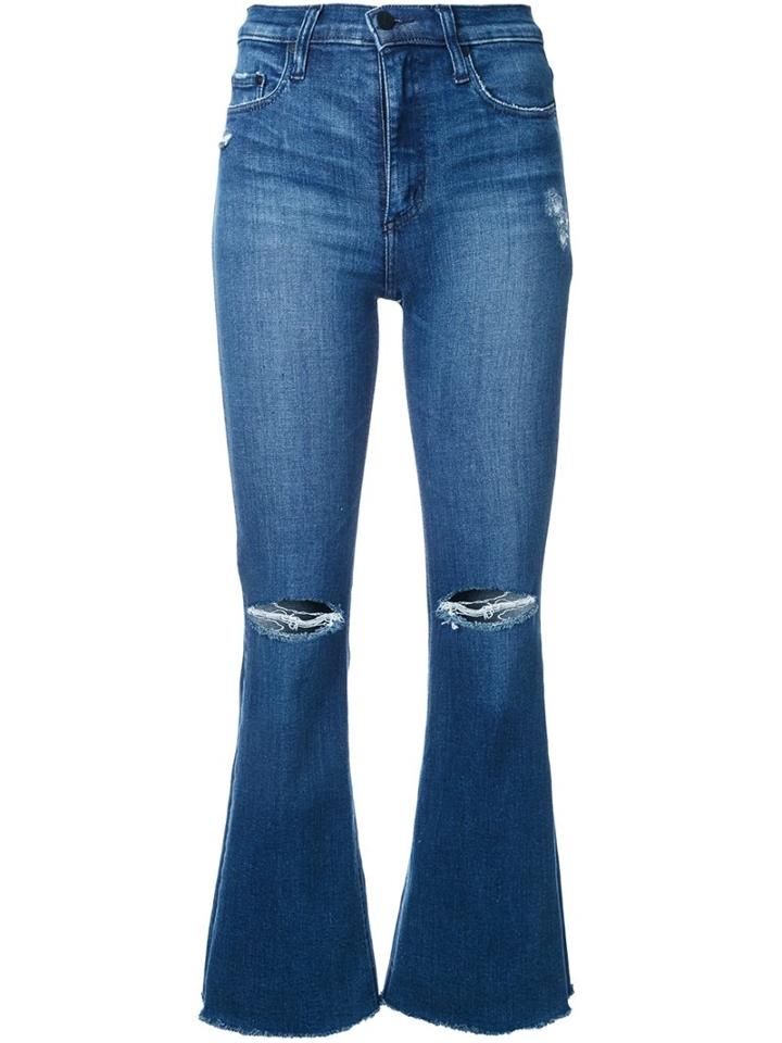Nobody Denim Cult Ankle Flare Jeans, Women's, Size: 24, Blue, Cotton/elastodiene/polyester