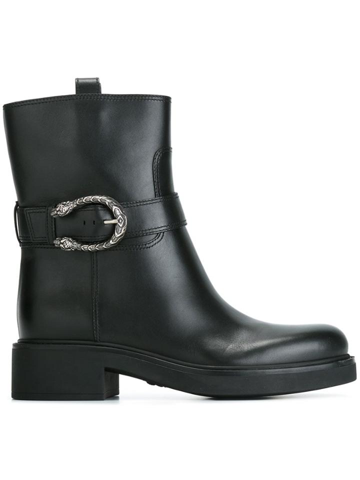 Gucci Buckled Ankle Boots - Black