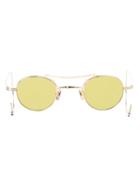 Thom Browne Round Frame Sunglasses, Adult Unisex, Grey, Acetate/12kt Gold