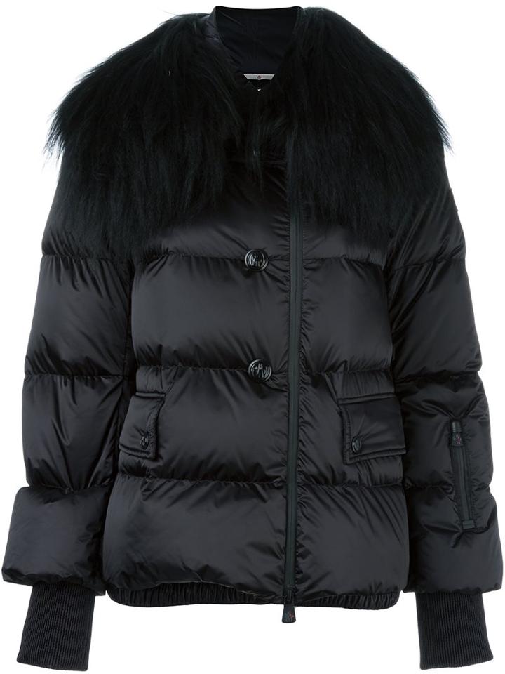 Moncler Grenoble 'rumier' Puffer Jacket, Women's, Size: 1, Black, Polyamide/polyester/goat Fur