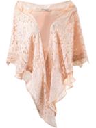 Martha Medeiros Open Front Lace Pelerine, Women's, Pink/purple, Silk/cotton/polyester/polypropylene