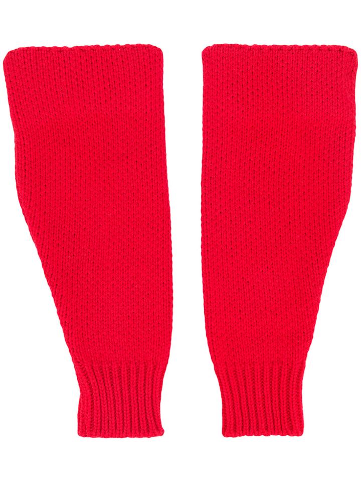 Raf Simons Fingerless Gloves - Red