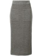 Cityshop Knitted Front Pocket Skirt - Grey