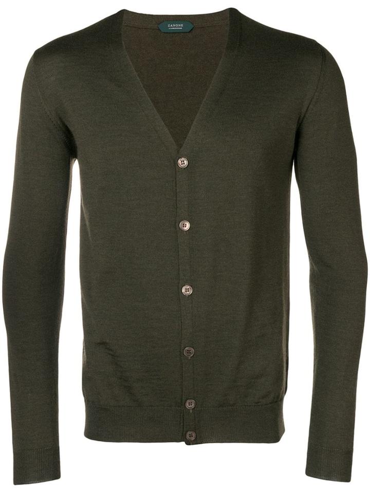 Zanone V-neck Cardigan - Green