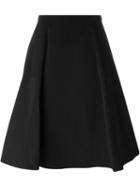 Lanvin Pleated A-line Skirt, Women's, Size: 38, Black, Polyester/cotton