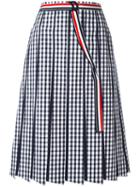 Thom Browne - Pleated Gingham Skirt - Women - Silk/cotton/polyester - 40, Black, Silk/cotton/polyester