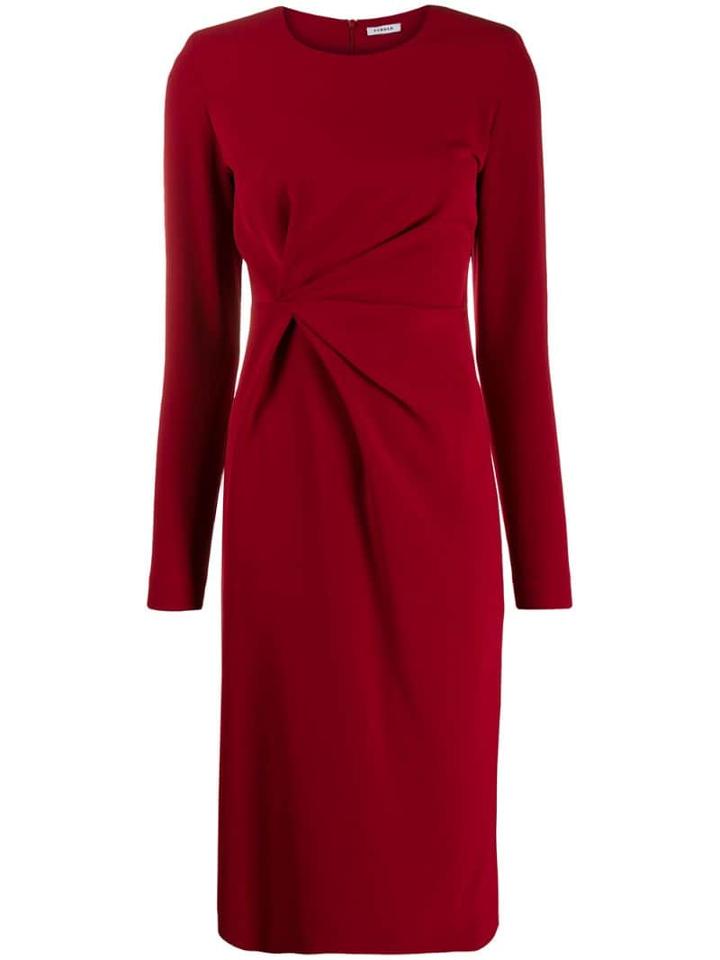 P.a.r.o.s.h. Twist Detail Midi Dress - Red