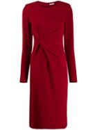 P.a.r.o.s.h. Twist Detail Midi Dress - Red