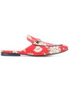 Gucci Printed Princetown Slippers - Red