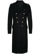 Kent & Curwen Button Up Military Coat - Blue