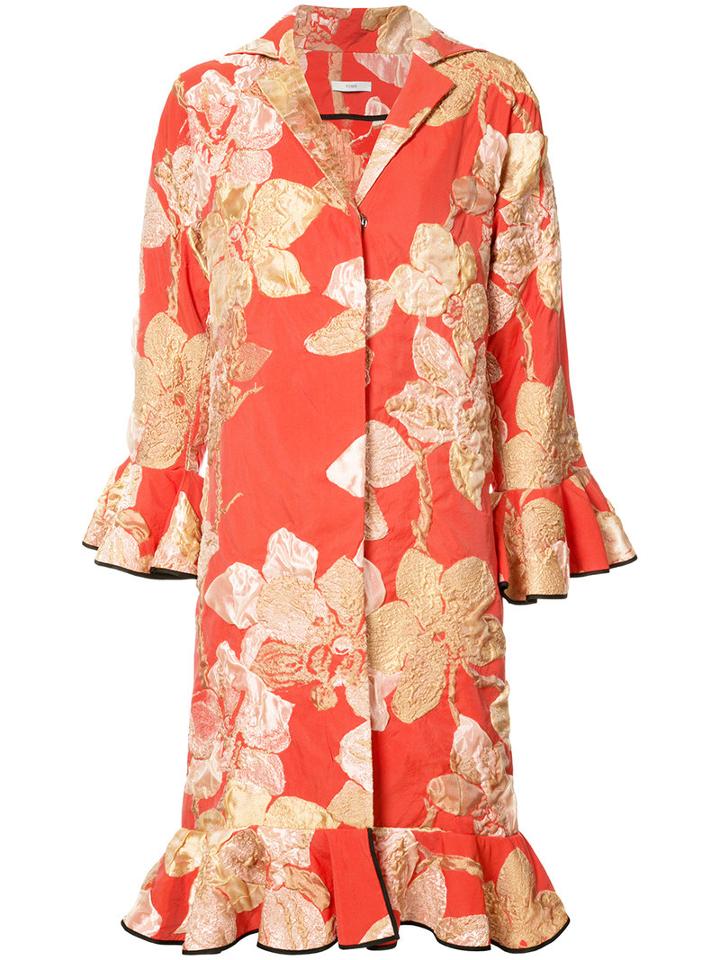 Tome - Embroidered Blazer - Women - Cotton - L, Yellow/orange, Cotton