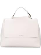 Orciani Flap Closure Tote Bag, Women's, White, Leather