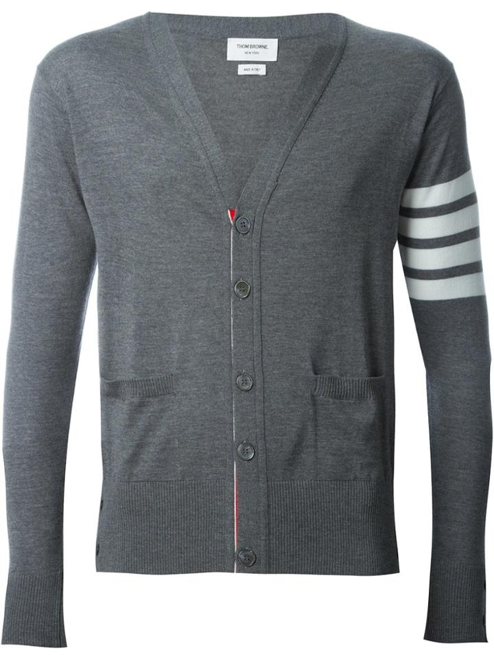Thom Browne 4-bar Merino Cardigan - Grey