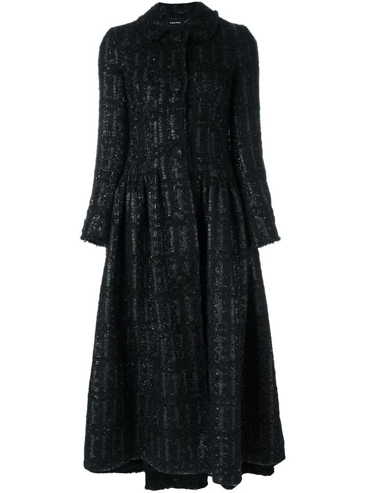 Simone Rocha Tweed Princess Coat, Women's, Size: 8, Black, Acrylic/nylon/polyester/wool
