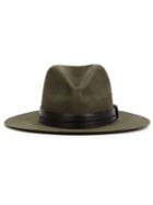 Nick Fouquet Fedora Hat, Men's, Size: 59, Green, Leather/wool
