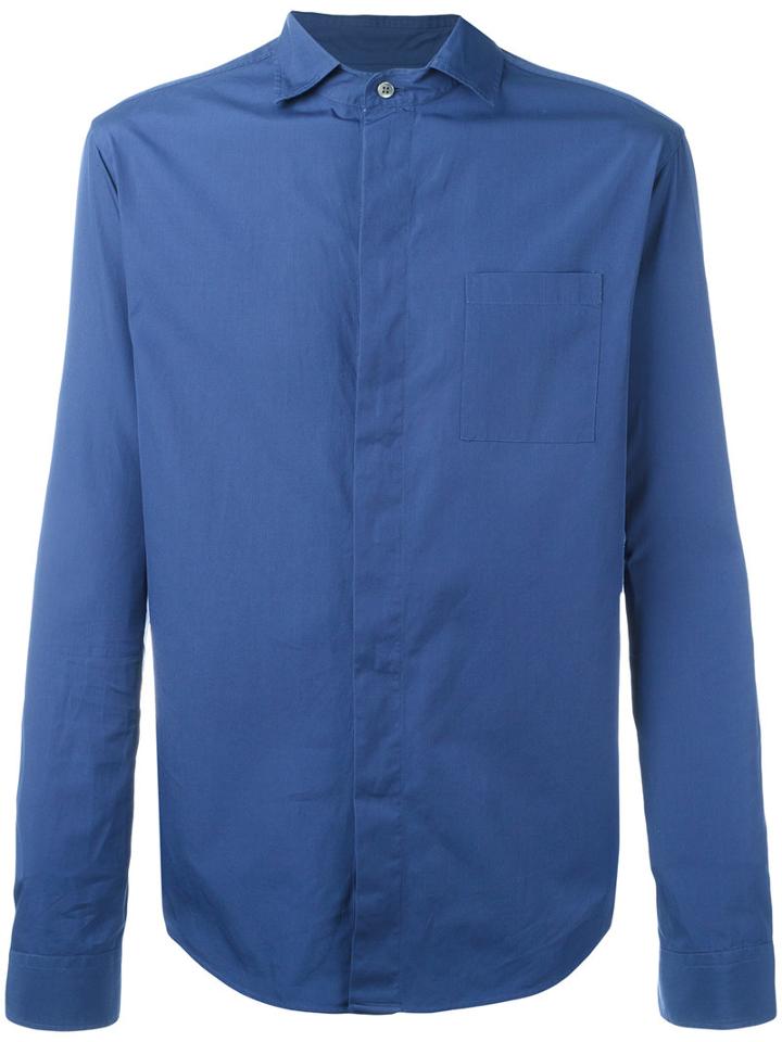 Giorgio Armani Classic Shirt, Men's, Size: 39, Blue, Cotton