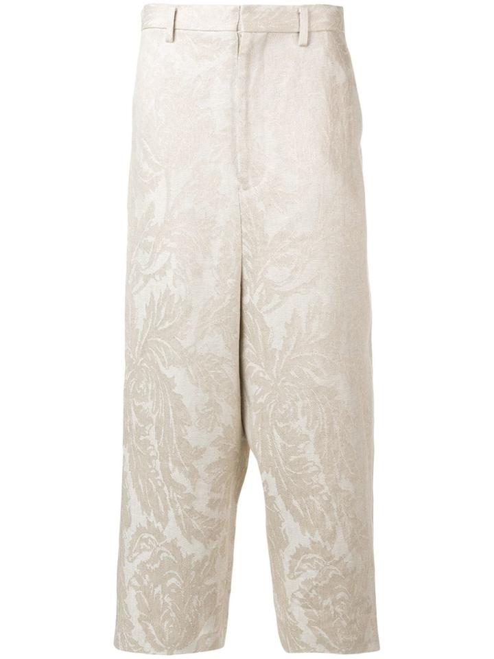 Junya Watanabe Drop-crotch Brocade Trousers - Neutrals