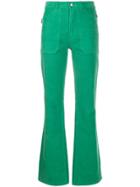 Zadig & Voltaire Flared Velour Trousers - Green