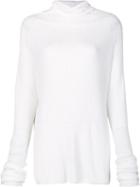 Yohji Yamamoto Seamless Turtleneck Blouse, Women's, Size: 2, White, Silk/rayon
