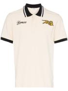 Kenzo Embroidered Jumping Tiger Contrast Trim Cotton Polo Shirt -