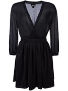 Just Cavalli Flared Lurex Dress, Women's, Size: 42, Black, Polyamide/polyester