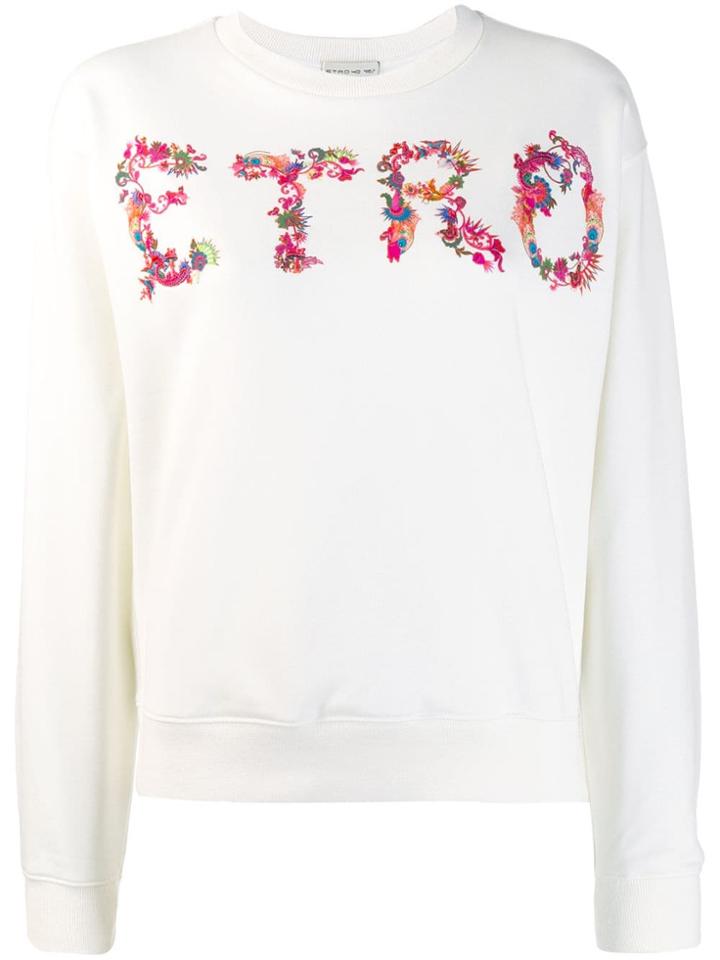 Etro Paisley Logo Print Sweatshirt - White