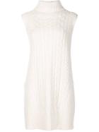 Zac Zac Posen Turtleneck Oversized Vest, Women's, Size: Small, White, Wool