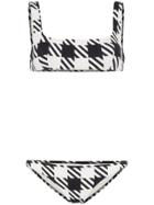 Solid & Striped Houndstooth Print Bikini - Black
