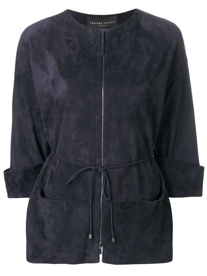 Fabiana Filippi Drawstring Waist Jacket - Blue