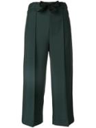 Fendi - Bow Tied Tailored Culottes - Women - Polyamide/viscose/mohair/wool - 38, Green, Polyamide/viscose/mohair/wool