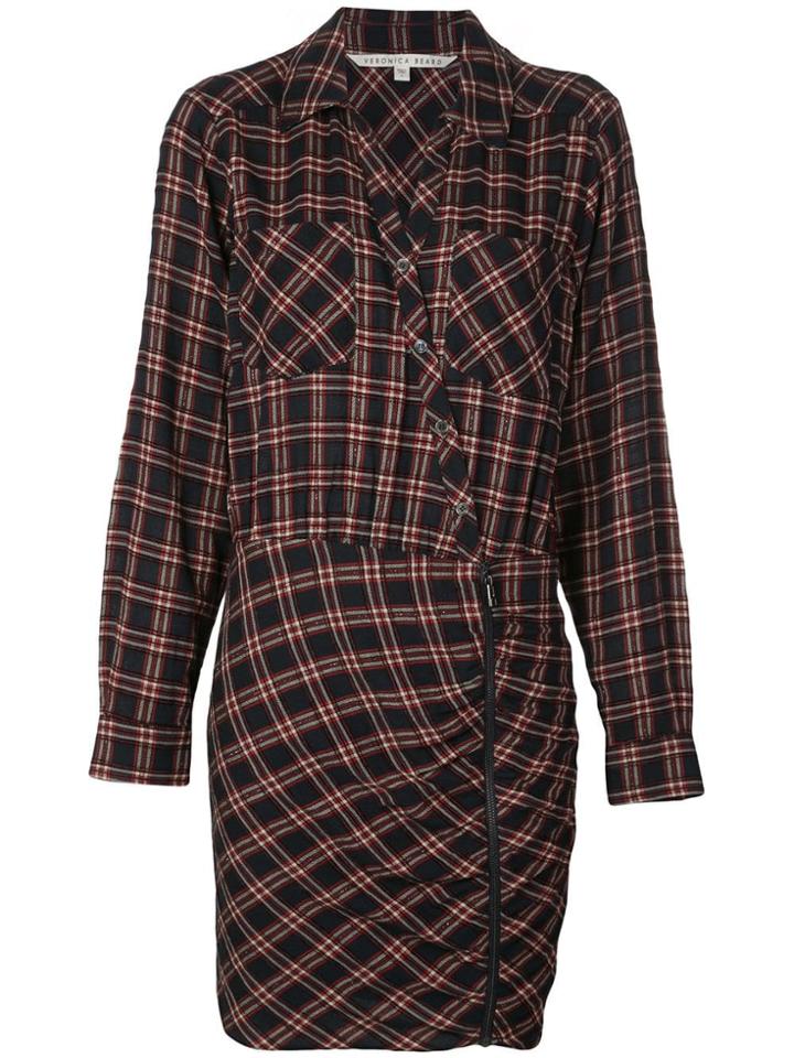 Veronica Beard Checked Shirt Dress - Blue