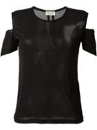 Saint Laurent Cold Shoulder Top, Women's, Size: Small, Black, Silk